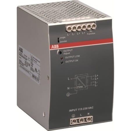 Abb Power Supply, 90/132V AC; 180/264V AC; 210/375V DC, 48V DC, 240W, 4A, DIN Rail 1SVR427034R2000
